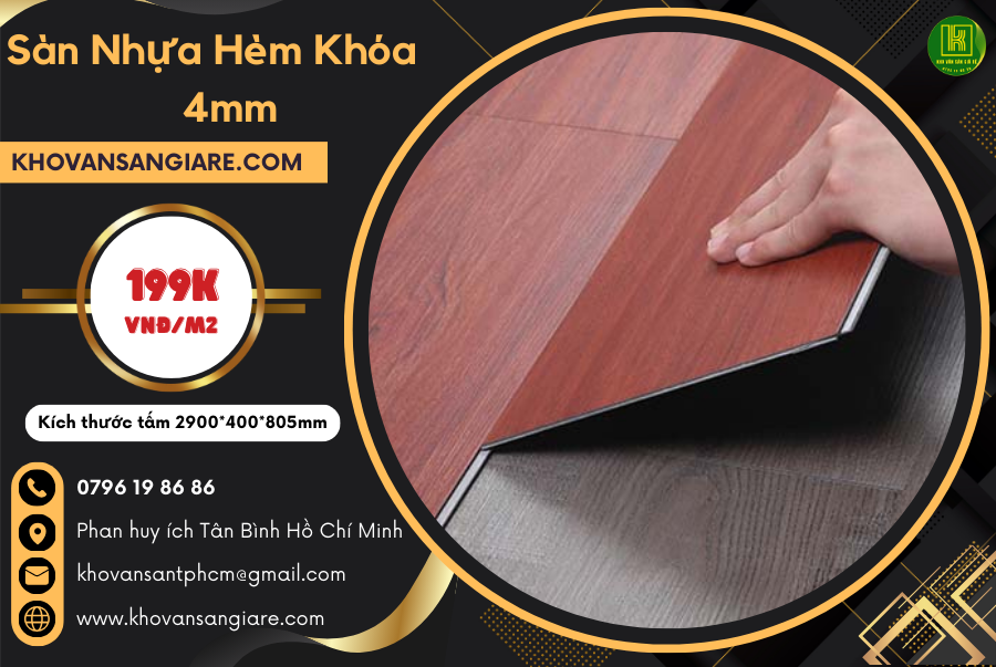 sàn nhựa giá rẻ hèm khóa 4mm