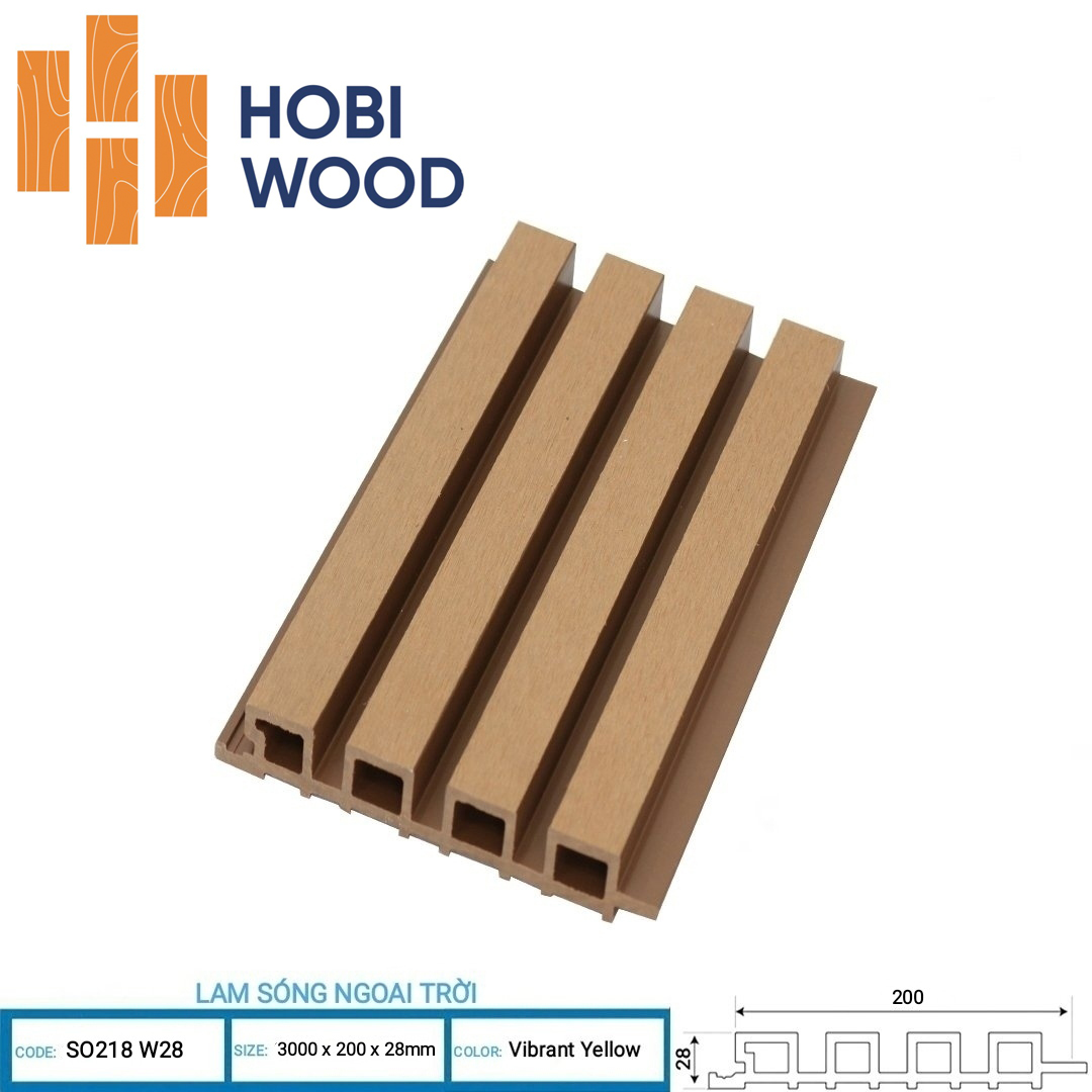 Lam Sóng Gỗ Nhựa Ngoài Trời Hobi Wood SO211 W28