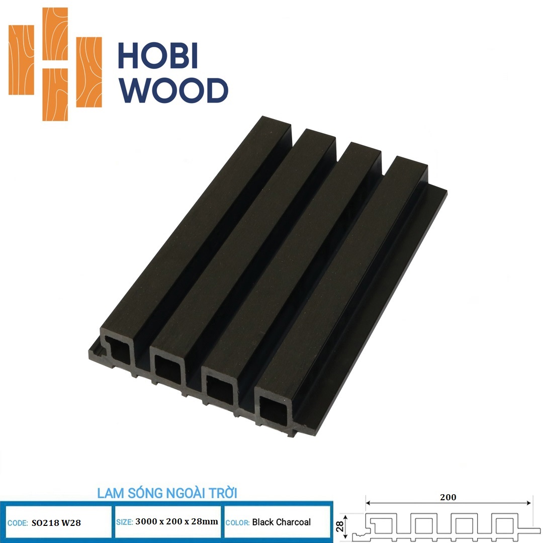 Lam Sóng Gỗ Nhựa Ngoài Trời Hobi Wood SO218 W28