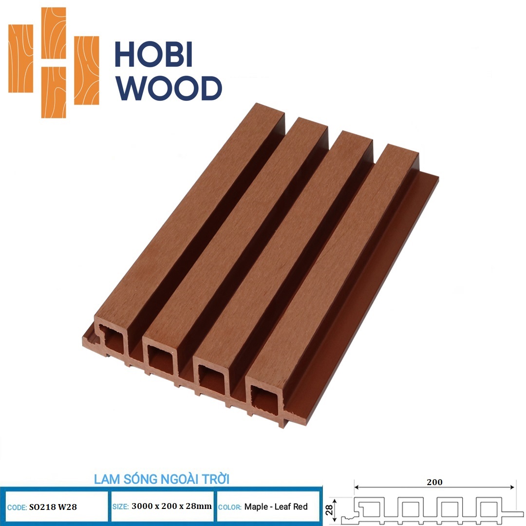 Lam Sóng Gỗ Nhựa Ngoài Trời Hobi Wood SO215 W28