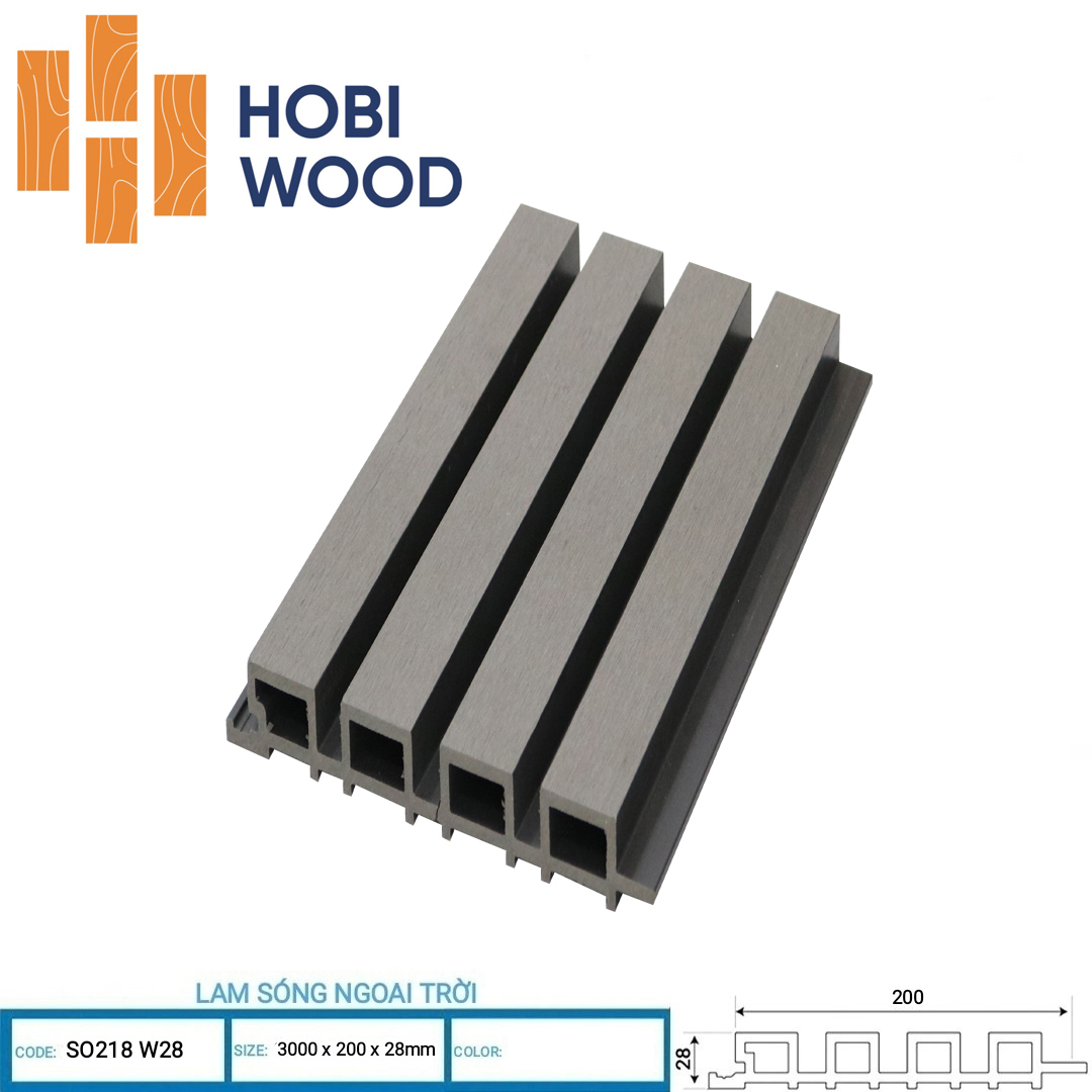 Lam Sóng Gỗ Nhựa Ngoài Trời Hobi Wood SO216 W28