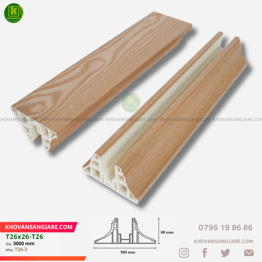 Nẹp Chân Vách ngăn nhựa PVC T2603